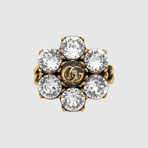 Authentic- Gucci Crystal Double G ring 💫